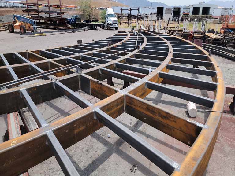Civic Square Curved Steel Canopy Raw Material located in Goodyear, Arizona